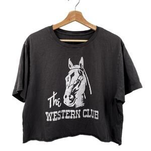 Bandit Brand Western Horse Gray Cropped tee